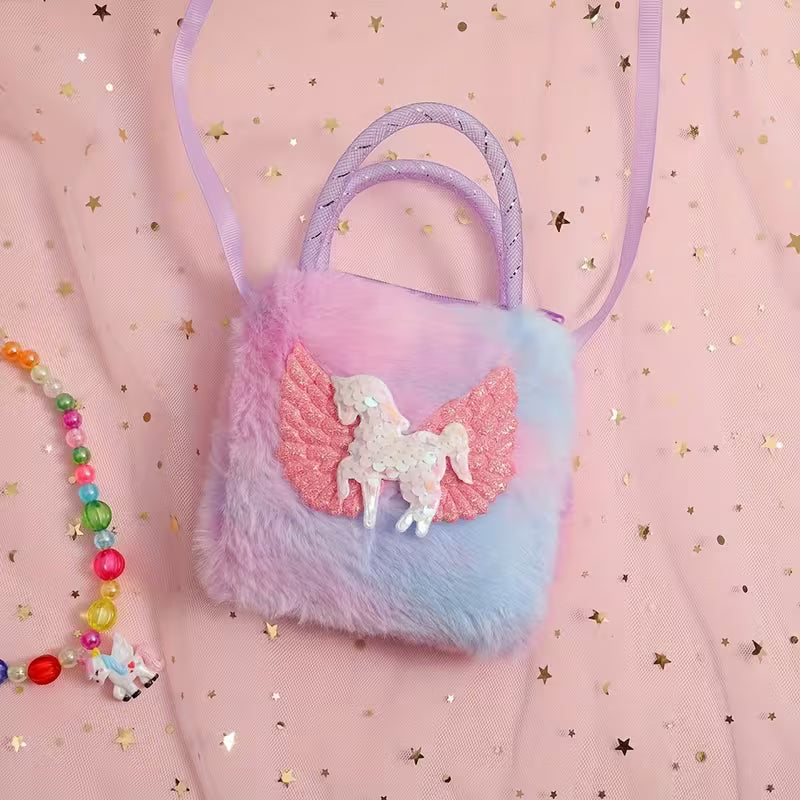 Unicorn Plush Crossbody Bag