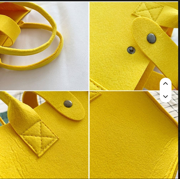Yellow Felt Tote Bag