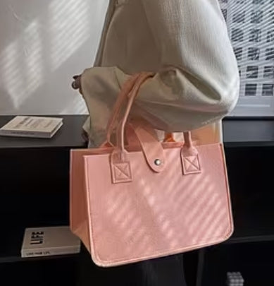Pink Felt Tote Bag