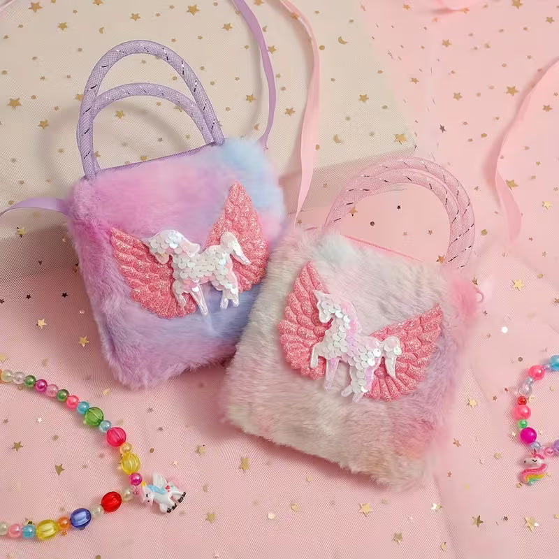 Unicorn Plush Crossbody Bag