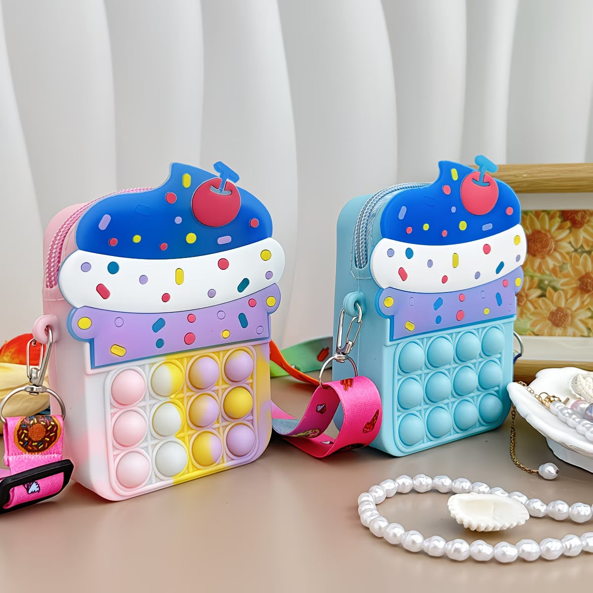 Cupcake Bubble Fidget Crossbody Bag