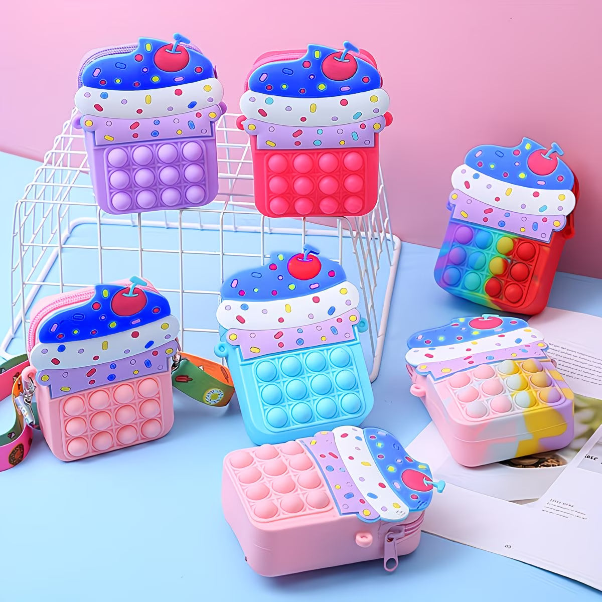 Cupcake Bubble Fidget Crossbody Bag
