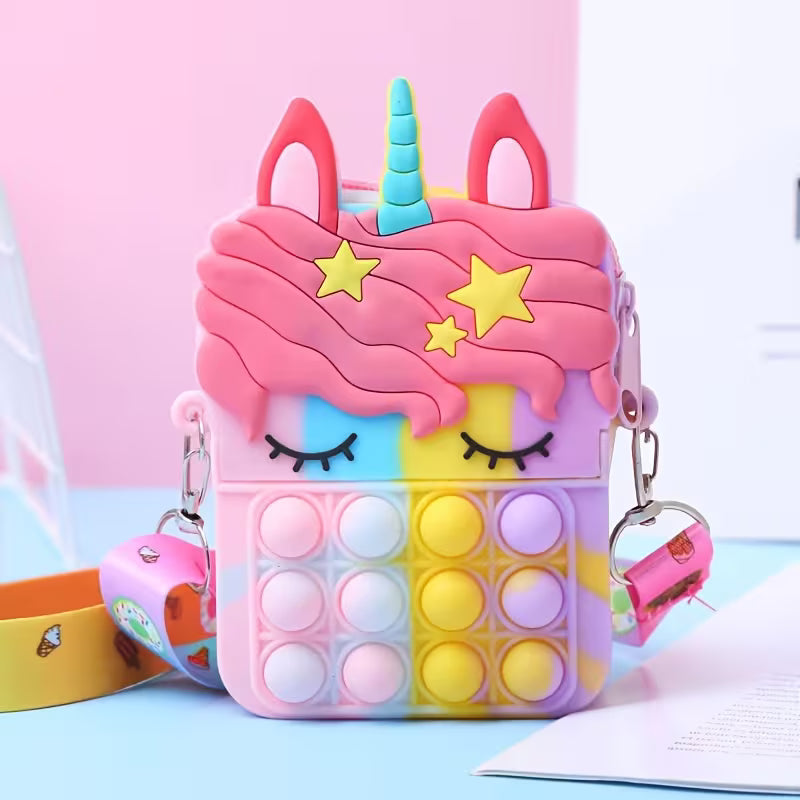 Unicorn Bubble Fidget Crossbody Bag